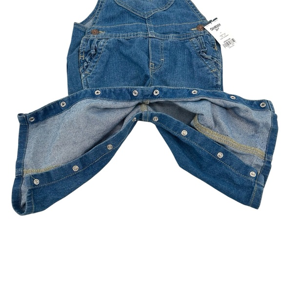 NWT OshKosh B’gosh Knit Denim Heart Pocket Overalls  Baby Girls Size 12M - Picture 7 of 12